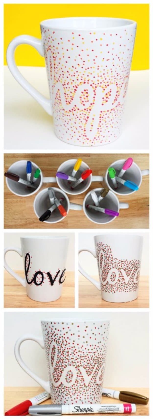 Easy Crafts To Make and Sell - Dotted Sharpie Mugs - Cool Homemade Craft Projects You Can Sell On Etsy, at Craft Fairs, Online and in Stores. Quick and Cheap DIY Ideas that Adults and Even Teens #craftstosell #diyideas #crafts