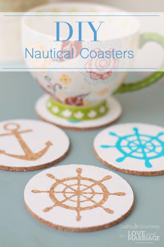 Easy Crafts To Make and Sell - Easy Nautical Coasters - Cool Homemade Craft Projects You Can Sell On Etsy, at Craft Fairs, Online and in Stores. Quick and Cheap DIY Ideas that Adults and Even Teens #craftstosell #diyideas #crafts