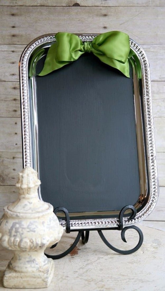 Easy Crafts To Make and Sell - Easy Tray Chalkboard - Cool Homemade Craft Projects You Can Sell On Etsy, at Craft Fairs, Online and in Stores. Quick and Cheap DIY Ideas that Adults and Even Teens #craftstosell #diyideas #crafts