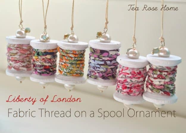 Easy Crafts To Make and Sell - Fabric Thread On A Spool Ornament - Cool Homemade Craft Projects You Can Sell On Etsy, at Craft Fairs, Online and in Stores. Quick and Cheap DIY Ideas that Adults and Even Teens #craftstosell #diyideas #crafts