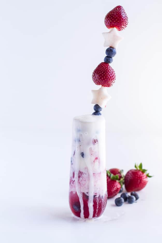 Best Fourth of July Food and Drink Ideas - Firecracker Berry Margarita Floats - BBQ on the 4th with these Desserts, Recipes and Ideas for Healthy Appetizers, Party Trays, Easy Meals for a Crowd and Fun Drink Ideas 