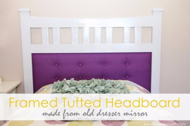 DIY Headboard Ideas - Framed Tufted Headboard - Easy and Cheap Do It Yourself Headboards - Upholstered, Wooden, Fabric Tufted, Rustic Pallet, Projects With Lights, Storage and More Step by Step Tutorials #diy #bedroom #furniture