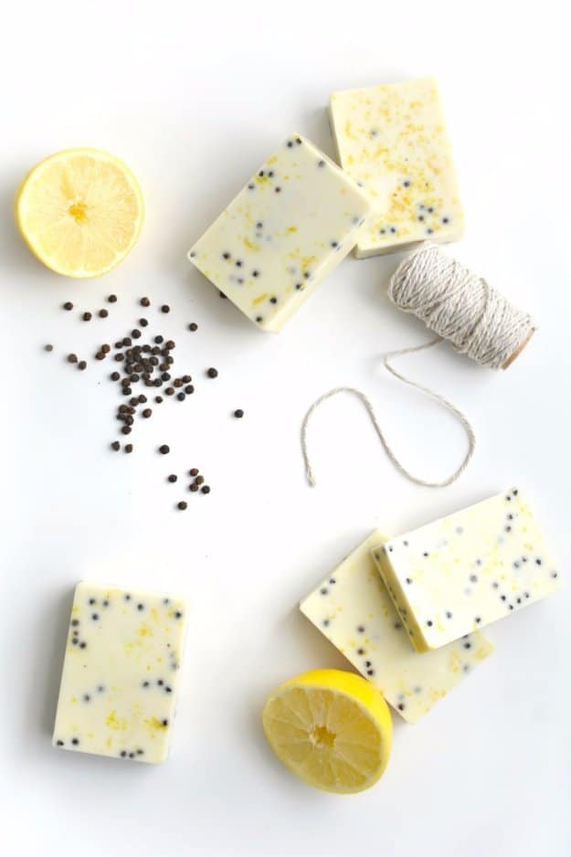 Easy Crafts To Make and Sell - Lemon Peppercorn Body Scrub Bars - Cool Homemade Craft Projects You Can Sell On Etsy, at Craft Fairs, Online and in Stores. Quick and Cheap DIY Ideas that Adults and Even Teens #craftstosell #diyideas #crafts