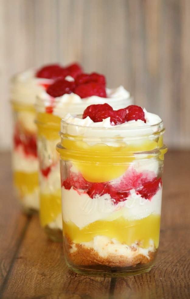 Best Recipes in A Jar - Lemon Raspberry Trifle Jars - DIY Mason Jar Gifts, Cookie Recipes and Desserts, Canning Ideas, Overnight Oatmeal, How To Make Mason Jar Salad, Healthy Recipes and Printable Labels 