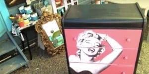 America’s Beloved Star, Marilyn, Is So Beautiful On This Artsy Decoupaged Dresser!