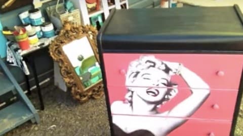 America’s Beloved Star, Marilyn, Is So Beautiful On This Artsy Decoupaged Dresser! | DIY Joy Projects and Crafts Ideas