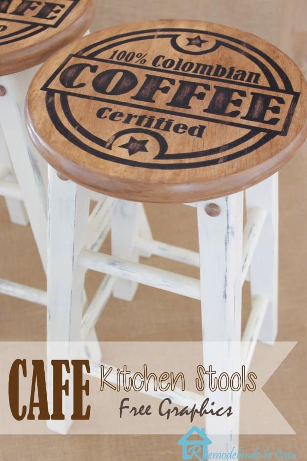 DIY Kitchen Decor Ideas - Painted Kitchen Stool - Creative Furniture Projects, Accessories, Countertop Ideas, Wall Art, Storage, Utensils, Towels and Rustic Furnishings #diyideas #kitchenideass