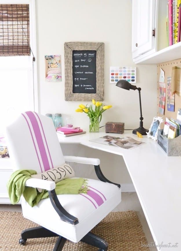 DIY Home Office Decor Ideas - Painted Leather Office Chair