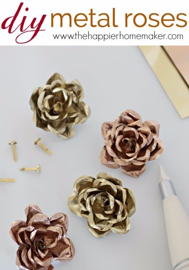 Easy Crafts To Make and Sell - Pretty Metal Roses - Cool Homemade Craft Projects You Can Sell On Etsy, at Craft Fairs, Online and in Stores. Quick and Cheap DIY Ideas that Adults and Even Teens #craftstosell #diyideas #crafts