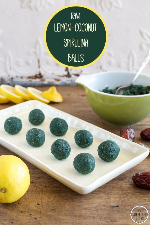 DIY Detox Recipes, Ideas and Tips - Raw Lemon Coconut Spirulina Balls - How to Detox Your Body, Brain and Skin for Health and Weight Loss. Detox Drinks, Waters, Teas, Wraps, Soup, Masks and Skincare Products You Can Make At Home 