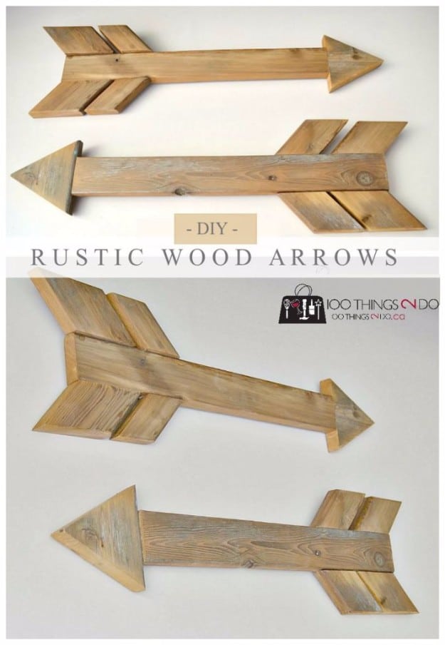 Rustic Home Decor Ideas to Make on A Budget - DIY Wall Art Ideas - Easy Crafts To Make and Sell - Rustic Wood Arrows - Simple Craft Projects To Sell On Etsy #craftstosell #diyideas #crafts