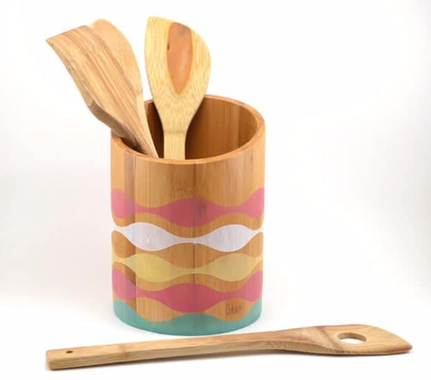 DIY Kitchen Decor Ideas - Stained Bamboo Holder - Creative Furniture Projects, Accessories, Countertop Ideas, Wall Art, Storage, Utensils, Towels and Rustic Furnishings #diyideas #kitchenideass