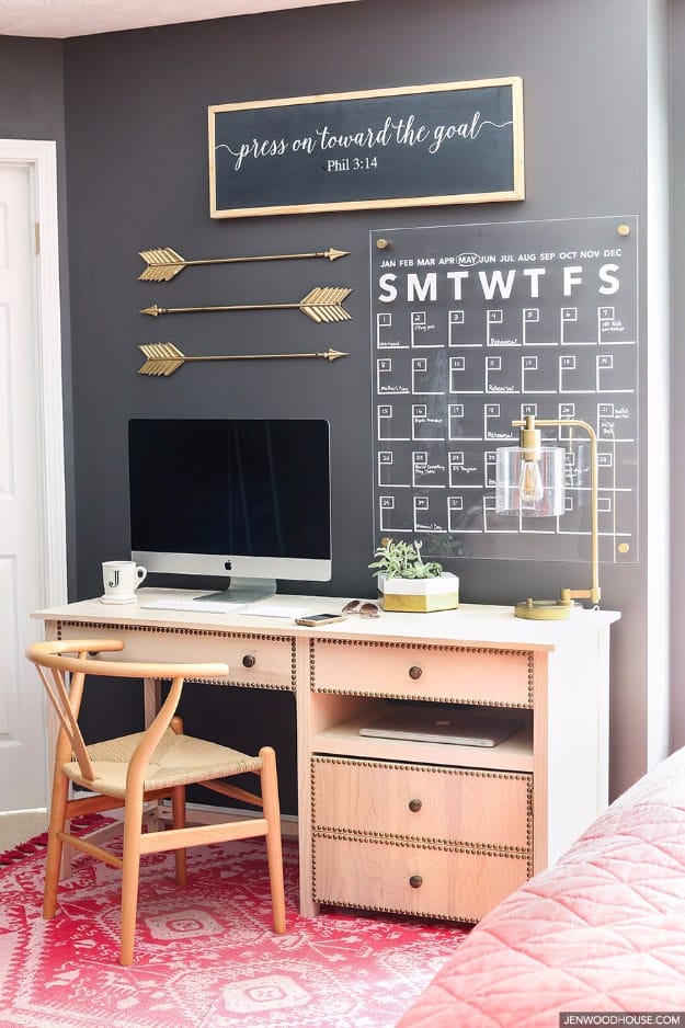 DIY Home Office Decor Ideas - Stylish Acrylic Wall Calendar - Do It Yourself Desks, Tables, Wall Art, Chairs, Rugs, Seating and Desk Accessories for Your Home Office #office #diydecor #diy