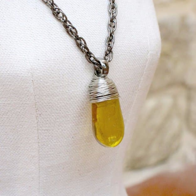 Easy Crafts To Make and Sell - Wire Wrapped Glass Pendant - Cool Homemade Craft Projects You Can Sell On Etsy, at Craft Fairs, Online and in Stores. Quick and Cheap DIY Ideas that Adults and Even Teens #craftstosell #diyideas #crafts