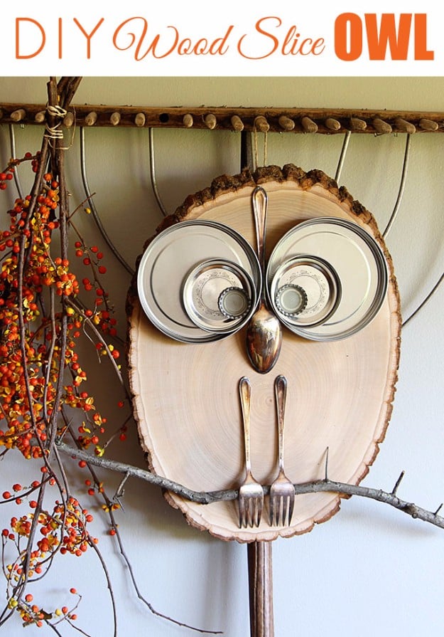 Easy Crafts To Make and Sell - Wood Slice Owl Decor - Cool Homemade Craft Projects You Can Sell On Etsy, at Craft Fairs, Online and in Stores. Quick and Cheap DIY Ideas that Adults and Even Teens #craftstosell #diyideas #crafts