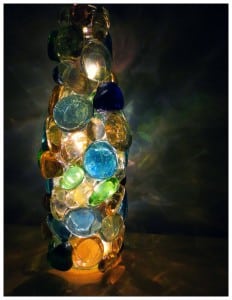Beautiful Glass Stones Lighted Bottle…Easy & Awesome Nightlight!