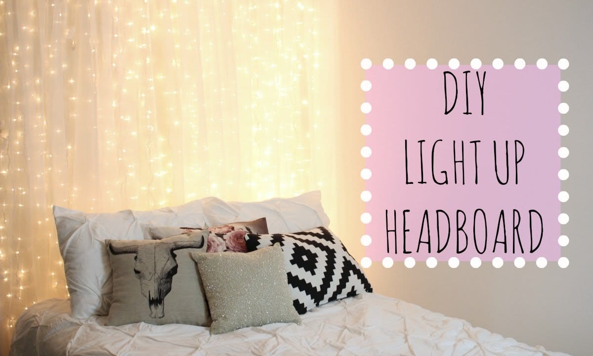 42 DIY Room Decor for Girls - DIY Light Up Headboard - Awesome Do It Yourself Room Decor For Girls, Room Decorating Ideas, Creative Room Decor For Girls, Bedroom Accessories, Cute Room Decor For Girls 