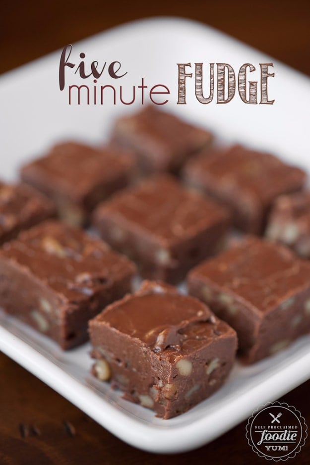 Last Minute Dessert Recipes and Ideas - 5 Minute Fudge - Healthy and Easy Ideas for No Bake Recipe Foods, Chocolate, Peanut Butter. Best Simple Ideas for Summer, For A Crowd and for Parties 