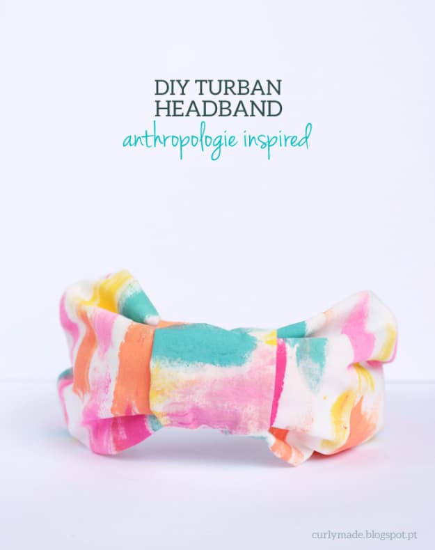 DIY Projects for Teenagers - Anthropologie Inspired DIY Turban Headband - Cool Teen Crafts Ideas for Bedroom Decor, Gifts, Clothes and Fun Room Organization. Summer and Awesome School Stuff 