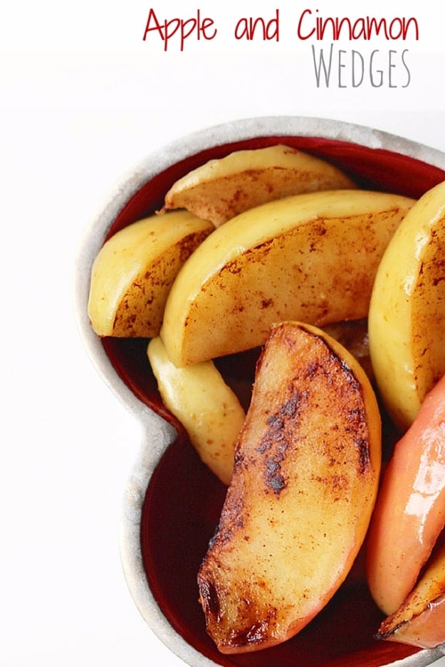 Last Minute Dessert Recipes and Ideas - Apple And Cinnamon Wedges - Healthy and Easy Ideas for No Bake Recipe Foods, Chocolate, Peanut Butter. Best Simple Ideas for Summer, For A Crowd and for Parties 