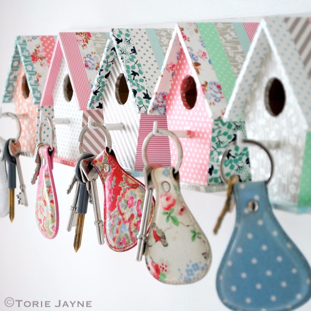 Cheap Crafts To Make and Sell - Bird House Key Hooks - Inexpensive Ideas for DIY Craft Projects You Can Make and Sell On Etsy, at Craft Fairs, Online and in Stores. Quick and Cheap DIY Ideas that Adults and Even Teens Can Make on A Budget #diy #crafts #craftstosell #cheapcrafts