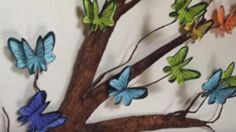 If You Love Butterflies Like I Do, You’ll Love These 3D Butterflies on a Tree Branch! | DIY Joy Projects and Crafts Ideas