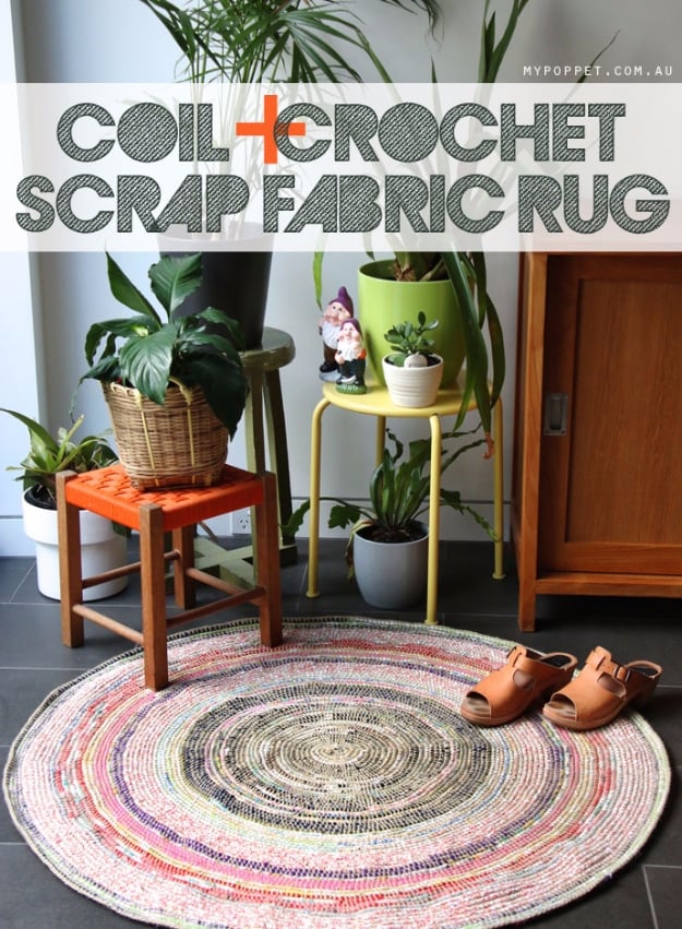 Easy DIY Rugs and Handmade Rug Making Project Ideas - Coil Crochet Scrap Fabric Rug DIY - Simple Home Decor for Your Floors, Fabric, Area, Painting Ideas, Rag Rugs, No Sew, Dropcloth and Braided Rug Tutorials http://diyjoy.com/diy-rugs-ideas