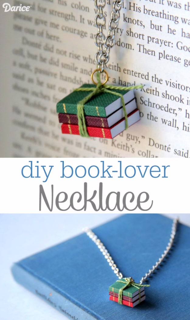 DIY Projects to Make and Sell on Etsy - DIY Book Lover Necklace - Learn How To Make Money on Etsy With these Awesome, Cool and Easy Crafts and Craft Project Ideas - Cheap and Creative Crafts to Make and Sell for Etsy Shop #etsy #crafts