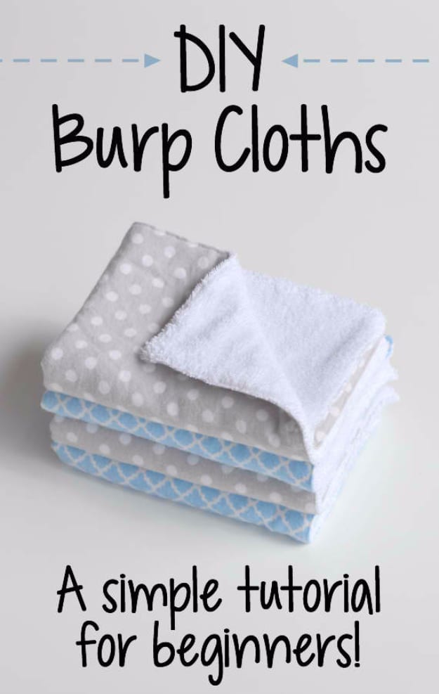  Sewing Crafts To Make and Sell - DIY Burp Cloths - Easy DIY Sewing Ideas To Make and Sell for Your Craft Business. Make Money with these Simple Gift Ideas, Free Patterns, Products from Fabric Scraps, Cute Kids Tutorials #sewing #crafts