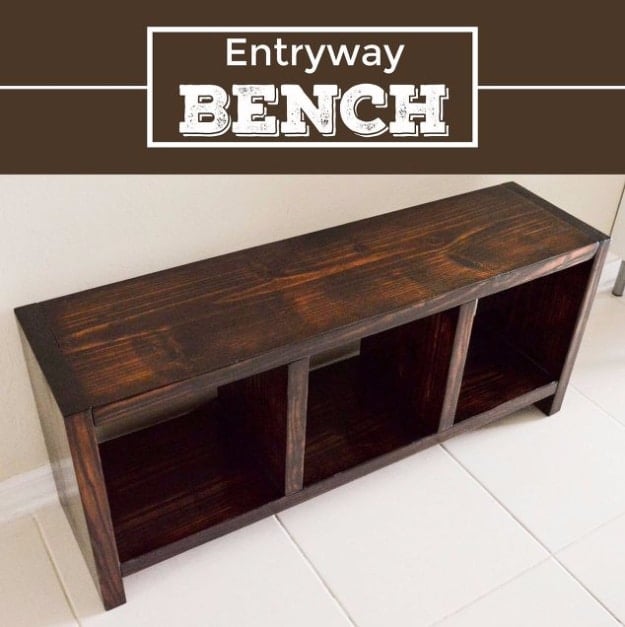 DIY Ideas for Your Entry - DIY Entry Way Bench - Cool and Creative Home Decor or Entryway and Hall. Modern, Rustic and Classic Decor on a Budget. Impress House Guests and Fall in Love With These DIY Furniture and Wall Art Ideas #diydecor #diyhomedecor