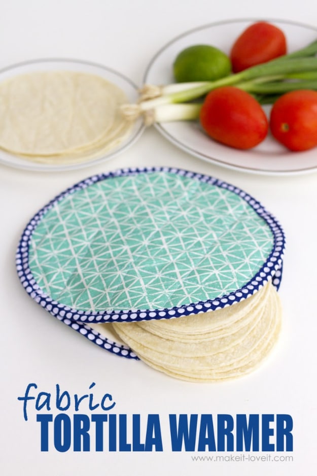  Sewing Crafts To Make and Sell - DIY Fabric Tortilla Warmer - Easy DIY Sewing Ideas To Make and Sell for Your Craft Business. Make Money with these Simple Gift Ideas, Free Patterns, Products from Fabric Scraps, Cute Kids Tutorials #sewing #crafts