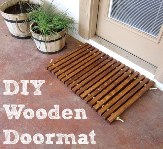 DIY Welcome Mats - DIY Wooden Doormat - Greet Guests in Style with These Easy and Cheap Home Decor Ideas for Your Entry. Doormat Tutorials for Creative Ways to Cover Your Floors and Front Door 