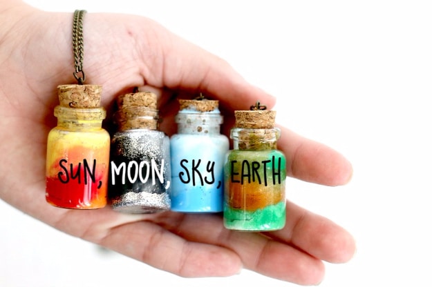 Cheap Crafts To Make and Sell - Element Jar Necklace - Inexpensive Ideas for DIY Craft Projects You Can Make and Sell On Etsy, at Craft Fairs, Online and in Stores. Quick and Cheap DIY Ideas that Adults and Even Teens Can Make on A Budget #diy #crafts #craftstosell #cheapcrafts