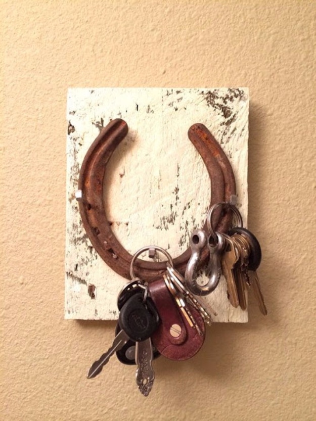 DIY Ideas for Your Entry - Equestrian Key Hooks - Cool and Creative Home Decor or Entryway and Hall. Modern, Rustic and Classic Decor on a Budget. Impress House Guests and Fall in Love With These DIY Furniture and Wall Art Ideas #diydecor #diyhomedecor