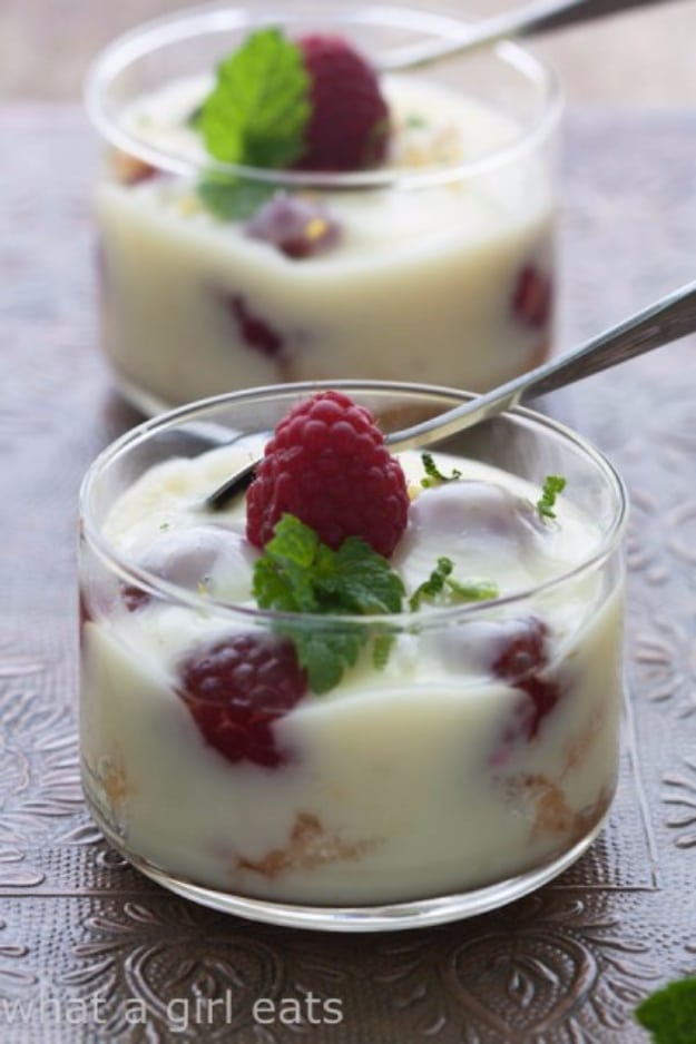 Last Minute Dessert Recipes and Ideas - Fresh Raspberry Posset - Healthy and Easy Ideas for No Bake Recipe Foods, Chocolate, Peanut Butter. Best Simple Ideas for Summer, For A Crowd and for Parties 