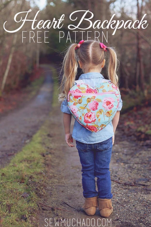  Sewing Crafts To Make and Sell - Heart Backpack - Easy DIY Sewing Ideas To Make and Sell for Your Craft Business. Make Money with these Simple Gift Ideas, Free Patterns, Products from Fabric Scraps, Cute Kids Tutorials #sewing #crafts