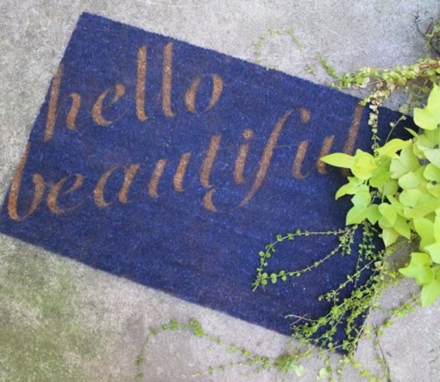 DIY Welcome Mats - Hello Beautiful Doormat - Greet Guests in Style with These Easy and Cheap Home Decor Ideas for Your Entry. Doormat Tutorials for Creative Ways to Cover Your Floors and Front Door 