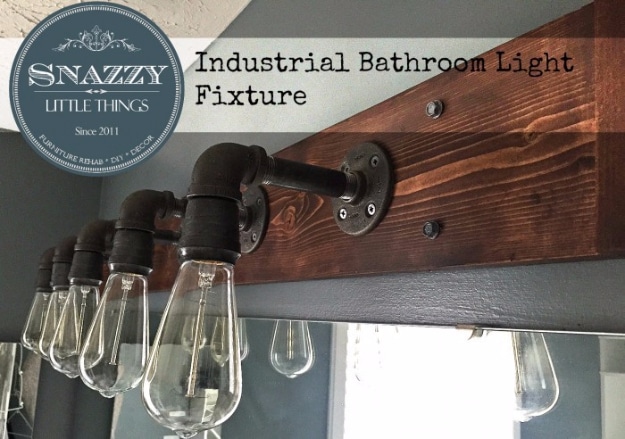  DIY Farmhouse Style Decor Ideas - Industrial Bathroom Light Fixture - Creative Rustic Ideas for Cool Furniture, Paint Colors, Farm House Decoration for Living Room, Kitchen and Bedroom #diy #diydecor #farmhouse #countrycrafts