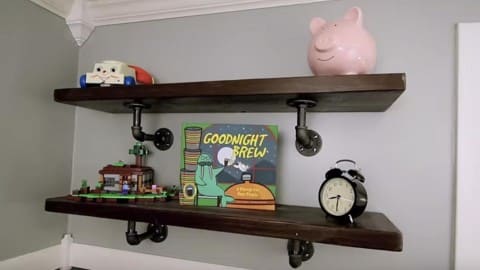 Unique & Different Industrial Iron Pipe Shelving is Sure to Impress! | DIY Joy Projects and Crafts Ideas