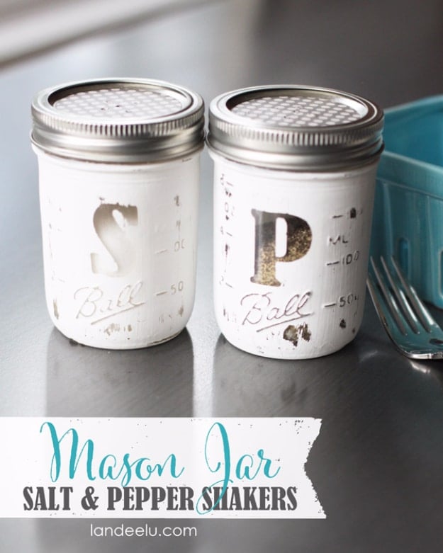 Cheap Crafts To Make and Sell - Mason Jar Salt And Pepper Shakers - Inexpensive Ideas for DIY Craft Projects You Can Make and Sell On Etsy, at Craft Fairs, Online and in Stores. Quick and Cheap DIY Ideas that Adults and Even Teens Can Make on A Budget #diy #crafts #craftstosell #cheapcrafts