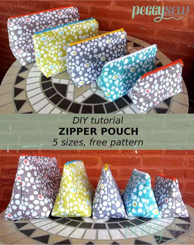  Sewing Crafts To Make and Sell - Multi Purpose Zipper Pouch - Easy DIY Sewing Ideas To Make and Sell for Your Craft Business. Make Money with these Simple Gift Ideas, Free Patterns, Products from Fabric Scraps, Cute Kids Tutorials #sewing #crafts