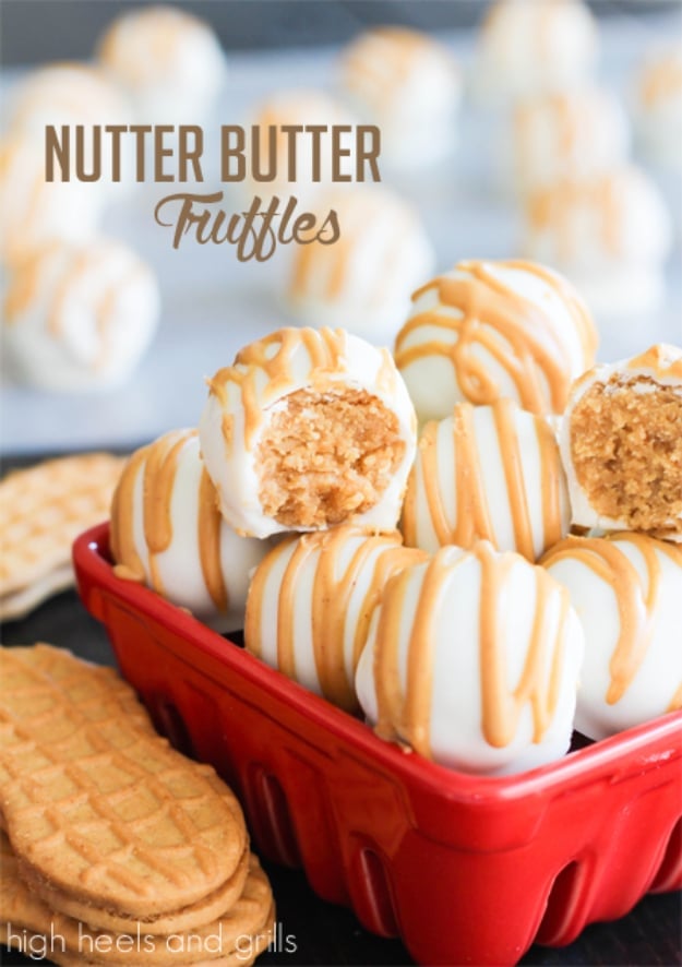 Last Minute Dessert Recipes and Ideas - Nutter Butter Truffles - Healthy and Easy Ideas for No Bake Recipe Foods, Chocolate, Peanut Butter. Best Simple Ideas for Summer, For A Crowd and for Parties 
