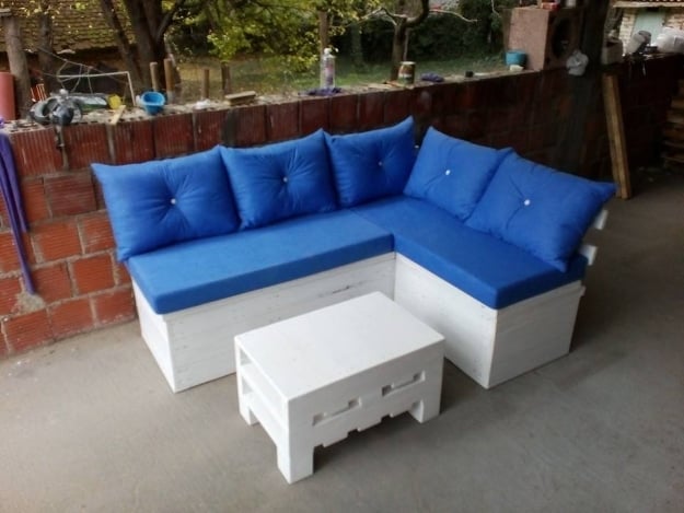 DIY Sofas and Couches - Pallet Sectional Sofa With Storage - Easy and Creative Furniture and Home Decor Ideas - Make Your Own Sofa or Couch on A Budget - Makeover Your Current Couch With Slipcovers, Painting and More. Step by Step Tutorials and Instructions http://diyjoy.com/diy-sofas-couches