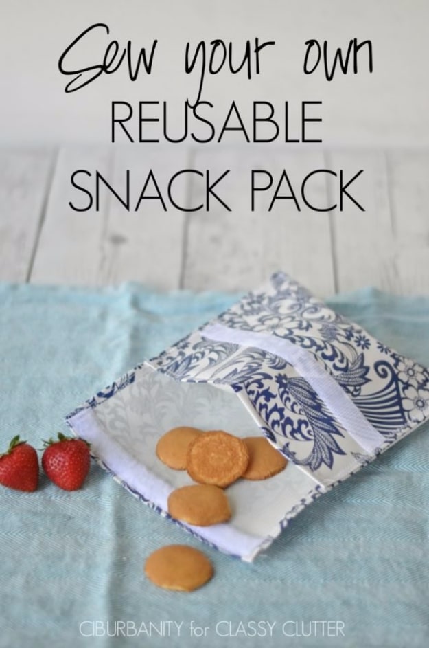  Sewing Crafts To Make and Sell - Reusable Snack Packs - Easy DIY Sewing Ideas To Make and Sell for Your Craft Business. Make Money with these Simple Gift Ideas, Free Patterns, Products from Fabric Scraps, Cute Kids Tutorials #sewing #crafts