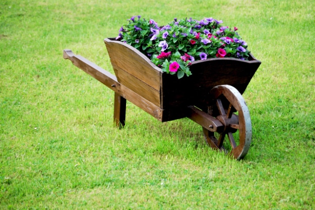 Creative DIY Planters - Wheelbarrow Planter - Best Do It Yourself Planters and Crafts You Can Make For Your Plants - Indoor and Outdoor Gardening Ideas - Cool Modern and Rustic Home and Room Decor for Planting With Step by Step Tutorials #gardening #diyplanters #diyhomedecor