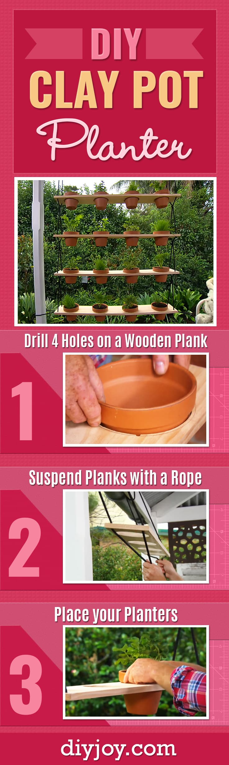 DIY Outdoors Ideas - Do It Yourself Clay Pot Planter Is an Easy Backyard Project for Spring, Summer or Fall Gardening 