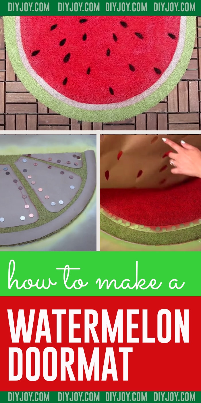 Cheap Home Decor Projects for Summer - DIY Watermelon Doormat for Entry, Porch or Patio Door