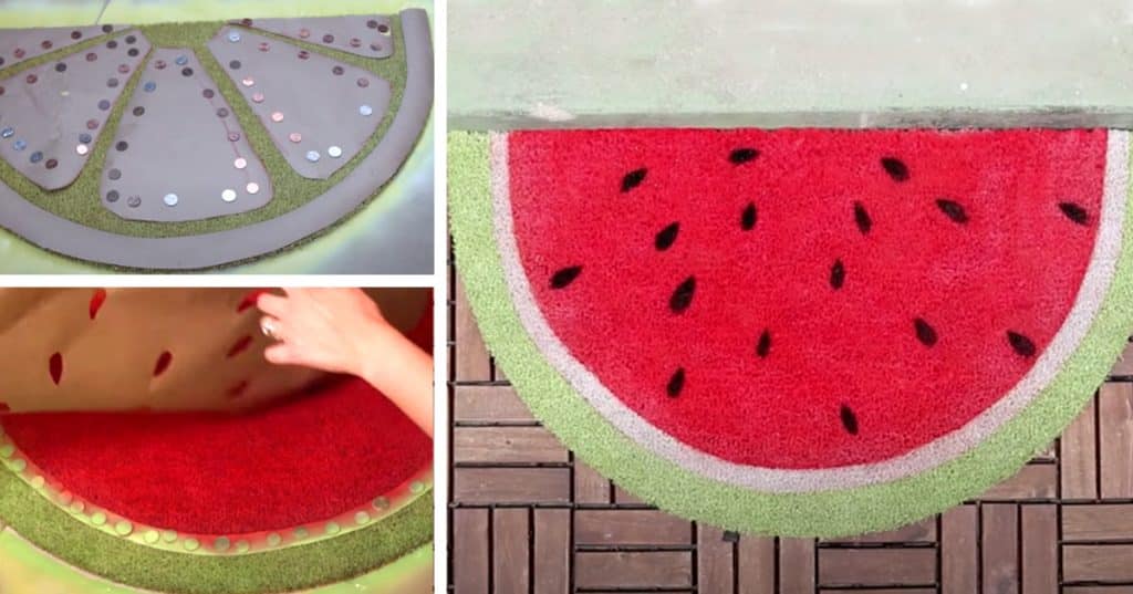 DIY Doormats Tutorial - Cheap DIY Home Decor - How to Make a Watermelon Doormat