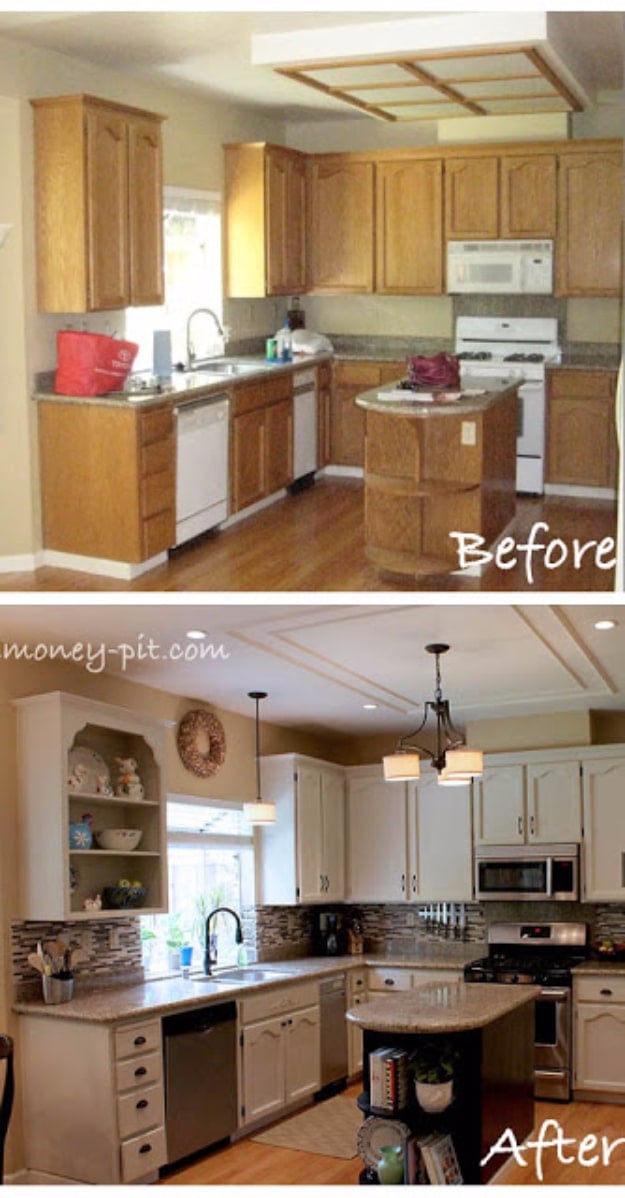 DIY Kitchen Makeover Ideas - Awesome Kitchen Reveal - Cheap Projects Projects You Can Make On A Budget - Cabinets, Counter Tops, Paint Tutorials, Islands and Faux Granite. Tutorials and Step by Step Instructions 