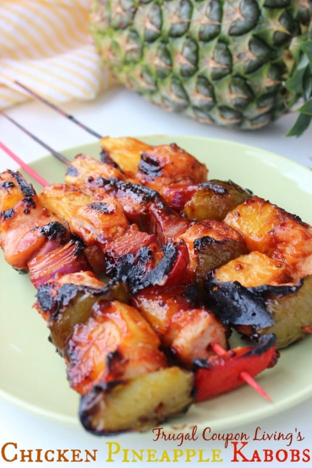 Best Recipes for a Backyard Barbecue - Chicken Pineapple Kabobs - Best Cheap, Easy and Quick Recipes Ideas for Awesome Cookouts. Outdoor BBQ and Party Foods You Can Make for A Crowd 